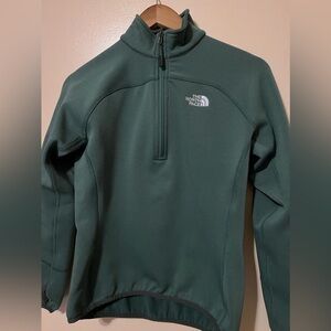 North face half zip soft, green sweater pullover top size small